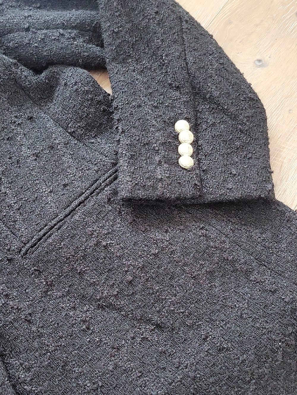 NWT H&M Black Textured-Weave Blazer Size XL - Picture 7 of 10